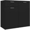 vidaXL Sideboard mit 2 Türen 1 Schublade Kommode Anrichte Mehrzweckschrank Beistellschrank Schrank Standschrank Schwarz 80x36x75cm Holzwerkstoff