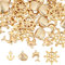 DICOSMETIC 40 Stück 4 Stil Edelstahl Goldene Muschel Anhänger Delphin Anhänger Helm Anhänger Anker Anhänger Nautische Anhänger Ozean Charme Für Armband Halskette Ohrringe Herstellung