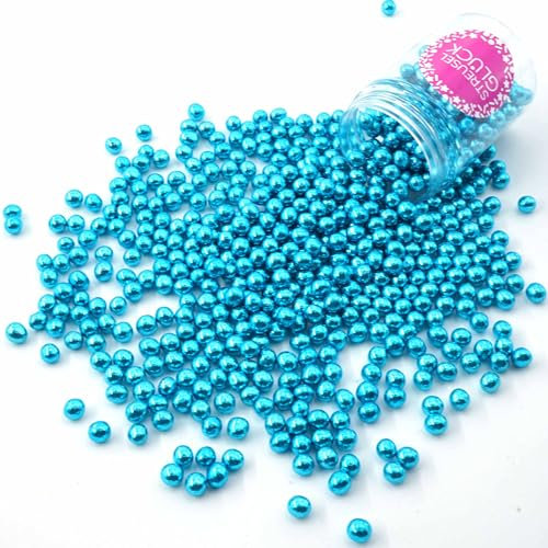 Streusel Glück Schokokugeln Crispy mini blau metallic 75g - Streusel perfekt für Geburtstag Plätzchen Torte Kuchen Cupcakes Muffins Cakepops