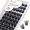 B&Qaugen Cluster Lashes D Curl 12mm 72 Clusters B&Q Lash Clusters C D Curl Individual Cluster Lashes Mega Volume Eyelash Clusters DIY Lash Extensions Soft Fluffy Eyelash Extensions (B06-D-12mm)
