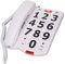 Téléphone à Gros Boutons pour Personnes âgées, Volume élevé, Gros Boutons, Volume Réglable, Téléphone Fixe Filaire pour Personnes âgées, Blanc