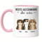 Kiddle-Design Propriétaire de chat Mug Rose Personnalisé Cadeau Maman chat Amoureux des chats Slogan Nom Ami des chats Animal de compagnie 3 chats