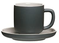 Ritzenhoff & Breker Jasper - Tazzine da caffè con piattino, grigio, 240 ml, stoviglie da caffè con effetto soft touch e smalto opaco, lavabili in lavastoviglie