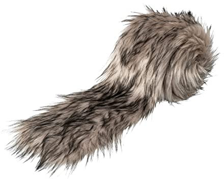 naninoa Fell DEKO-Stoff Tischband, Kunstfell, Flauschiges Fell 200 x 12 cm Grau-Beige
