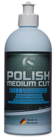 Car Sense Polish Medium Cut [250ml] Hochwertige 1-Step Politur und Schleifpaste | Entfernt mittlere Kratzer und Hologramme | Hohe Abtragung und langanhaltender Glanz | Für alle Lackarten geeignet