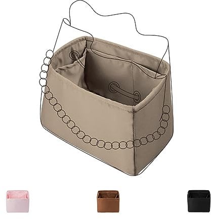 DGAZ Taschen Organizer Einsatz, Seide Innentasche für LV Bella, Leicht Taschenorganizer Shaper Einsatz für Handtasche Damen (Gris tourterelle, Bella)