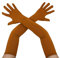 Aniler Herren und Damen 55,9 cm lange Spandex-Handschuhe Erwachsene Lange Übergröße Stretch Handschuhe über Ellenbogen Cosplay Kostüm Handschuhe, Braun, Einheitsgröße