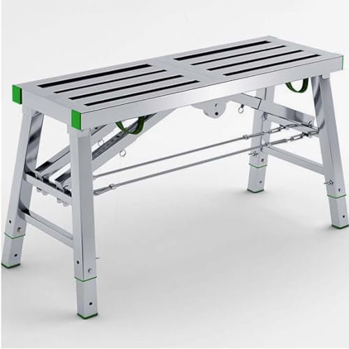 DDZJTPP Gerüstausrüstung,Arbeitsbühne Klappbare,Arbeitsplattform, Tragkraft 400kg – Tragbare,Gerüst Höhenverstellbar,Aluminium Tritthocker,Mehrzweckleiter,Mit rutschfeste Stufe,40 * 180cm