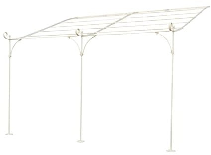 Biscottini Pérgola de jardín, 400 x 280 x 295 cm, de hierro – Cenador exterior resistente – Techo para exterior – pérgola de jardín – Techo Shabby de hierro forjado
