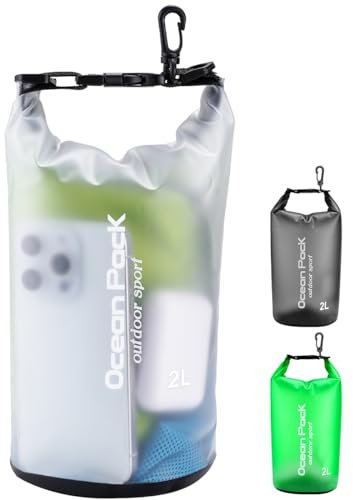 Henrycares Dry Bag wasserdichte Tasche, 20L 10L 5L 2L Wasserdichter Packsack mit Schultergurt, Schwimmen, Baden, Strand, Kanu, Stand Up Paddling, Tauchen