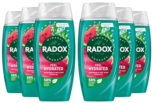 Radox Mineral Therapy Shower Gel Feel Hydrated with Nature Inspired Mood Boosting Fragrance Body Wash with the Juicy Scent of Watermelon and Mint, 225ml (6)