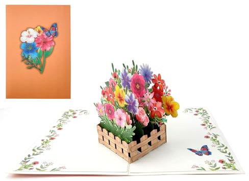 scicent Pop Up Karte Geburtstag 3D Geburtstagskarte Blumen Geburtstagskarten Frau Grußkarte für Geburtstag, Muttertag, Valentinstag, Weihnachten - 20705