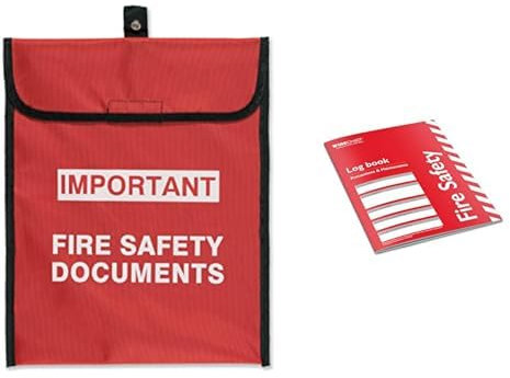 Bundle of Firechief HSDA4 Soft Pack Document Holder, A4, Red + Firechief® Fire Safety Log Book A4