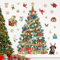 wondever Adesivi Murali Natale Albero di Natale Grande Sticker da Muro Cane di Natale Uccelli e Fiori Vetrofanie Natale Adesivi da Parete per Finestra Vetrina Festa Decorazione Natalizia