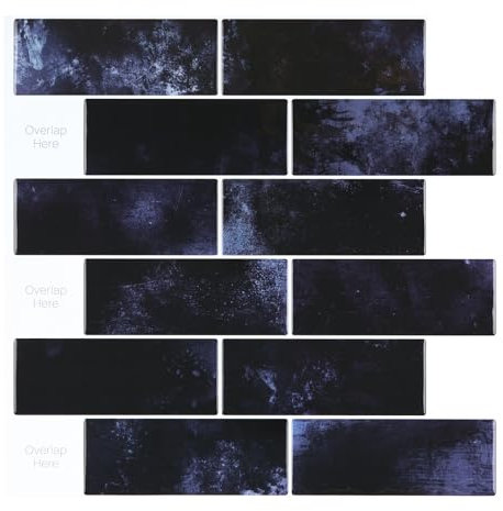 Yullpaper 3D Fliesenaufkleber Küche Bad Klebefliesen Dunkelviolette PVC Fliesen Selbstklebend Badezimmer Fliesen überkleben Klebefliesen Küche Lila Wandfliesen Selbstklebend Küche 10 Stück 30 X 30cm