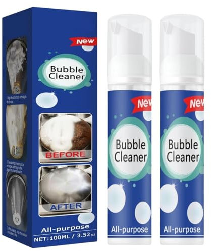2 aerosoles de espuma limpiadora de burbujas, espray de limpieza profunda de cocina, spray de limpieza multiusos sin enjuague, limpiador de horno resistente, adecuado para limpiar ollas