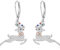 Running Rentier Ohrringe für Damen Mädchen - Weihnachten Schmuck 925 Sterling Silber Lever-Back Dangle Drop Geschenke