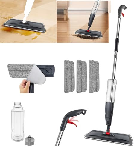 Flash Speed Mop Spray Mop,Microfibre Flat Power Mop with 3 Replaceable Pads,Floor Mops Wet&Dry Floor Cleaning Mop with 700 ml Tank & 360°Rotatable Head for Household/Laminate Floor Cleaning