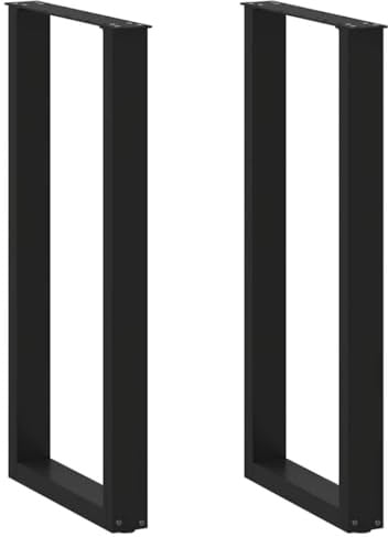 vidaXL Bartischbeine U-Form 2 STK. Schwarz 40x(100-101) cm Stahl