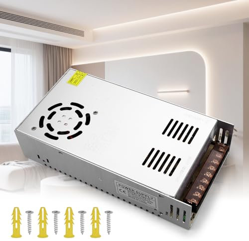 KSIBNW Fuente de Alimentacion 12V 30A 360W Transformador 220V Adaptador de corriente AC 110V/220V a DC 12V 30A 360W Bajo Voltaje Conmutada Driver Regulada Universal Transformador para Tira de LED