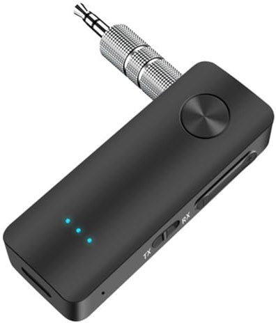 Hebupoe Adaptateur Émetteur-Récepteur Bluetooth 5.3 Audio sans pour Voiture, Musique, Casque, Haut-Parleur, Prise Jack 3,5 Mm, Adaptateur Audio AUX