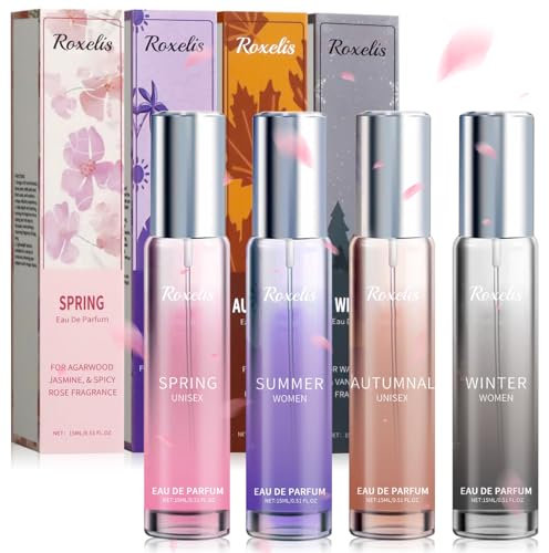 4 Stück Parfum Damen,Mini Parfüm Set,Parfüm Frauen,Eau de Parfum für Damen,Damendüfte Enthält Noten von Vanille, Rose, Zitrusfrüchten und Zitrusblüten Sexy Duft, langanhaltend 4 x 15ml