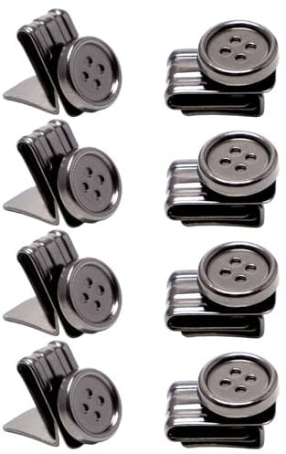 Neikafan Knopf Clips für Hosenträger 8 Stück Riemenknöpfe Kein Nähknopf, Clip-on-Knöpfe für Hosenträger Knopf Endklammer Clip Verstellbarer Riemenknöpfe für Jeans Hosenträger Knopfe Clips