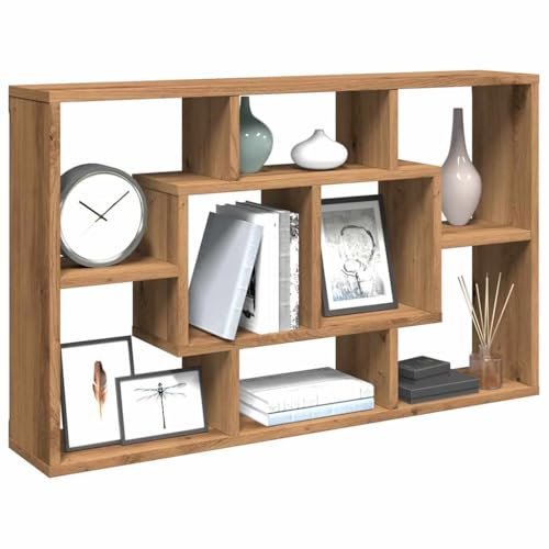 Xichuzi Wandregal Artisan-Eiche 85x16x52,5 cm Holzwerkstoff, Schweberegal, Regal Wand, Bücherregal, Hängeregal, Regalbrett, Küchenregal, Wandboard - 857014