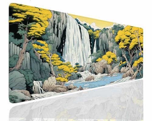 Tapis de Souris XXL 1400x700x4mm Grand Tapis de Bureau Tapis de Souris Gamer Tapis Bureau Gaming Antidérapant Résistant à l'eau, Tapis Souris XXL Mouse Pad Mat Tree sous-Mainm, Clavier Souris J-1082