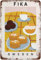 Retro-Metall-Blechschild, Vintage-Schild, Fika, Essen, Retro-Poster, Küche, Wandkunst, Vintage-Stil, Wanddekoration, Retro-Kunst-Blechschild, Wanddekoration für Zuhause, Bar, Pub, Café, Bauernhof,