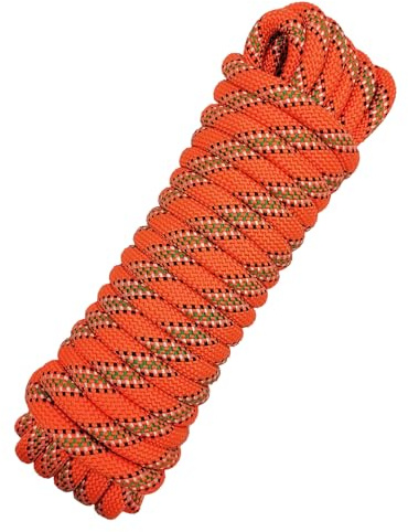 10mm Rope, Multipurpose Rope, Durable Outdoor Indoor Cord for Cargo Bundling, Camping, Hiking, Boating, Fishing, DIY Crafts, and Home Projects (Orange, 10m)