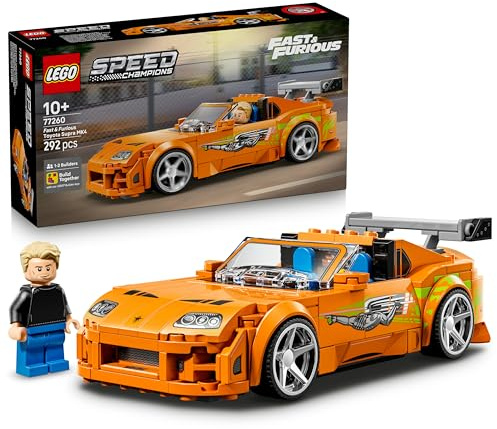 LEGO Speed Champions The Fast and The Furious Toyota Supra MK4 - Auto Spielzeug - Modellbau mit Bryan O'Conner Minifigur - Mint Geschenk für Jungen ab 10 Jahren und Jugendliche Filmfans - 77260