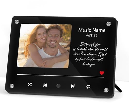 GMDLSK Placa Spotify Personalizada con Foto y Canción - Reproduce Música al Tocarla - Cuadro Musical Original - Regalo para Aniversario, Novios y Parejas