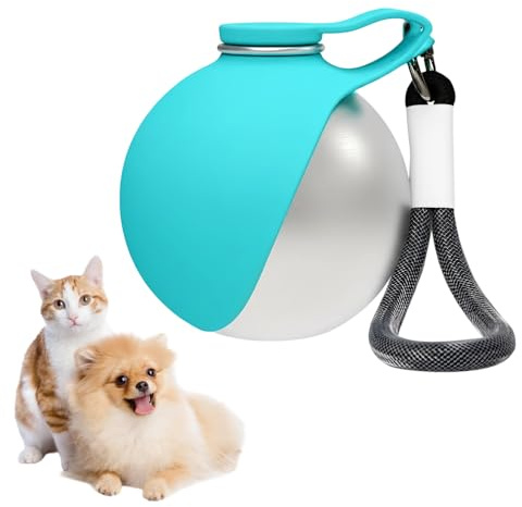 Portable Pet Water Bottle, 10 Oz Stainless Steel Foldable Dog Drink Bowl | Leak Proof, Compact, 285ml/10 Oz, Release Hands, Easy to Use, Water & Food Bowl, Hanging Strap, for Outdoor Hiking