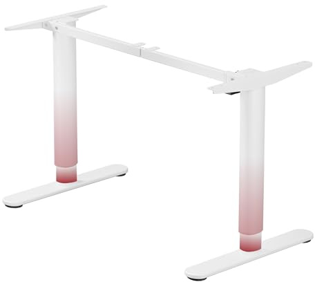SANODESK Pied de Bureau Électrique Réglable en Hauteur, Structure de Table Réglable en Hauteur de 71 à 118 cm, Design à Pieds Gonds, Blanc