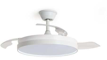 LEDKIA Deckenventilator mit Licht Lautlos DC einziehbare Flügel Kaios Trans