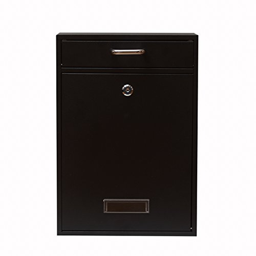 Wall Mounted Locking Vertical Dropbox Mailbox Post box - Safe and Secure (Large) | Made with Galvanized Steel | Yulli