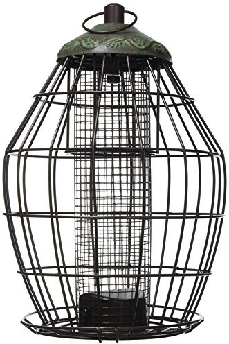 Peckish 60051234 Secret Garden Squirrel Proof Peanut Bird Feeder, 16 x 19 x 28 cm, Dark Green