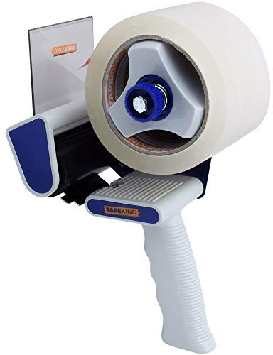 Tape King TX300 3 Inch Wide Packing Tape Dispenser Gun - Plus 1 Free Roll of Packaging Tape - Side Loading 3 Inch Lightweight Ergonomic Industrial Gun for Shipping, Moving, Carton and Box Sealing