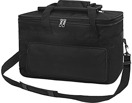 Large Art Supply Caddy Carrier Bags Waterproof Storage Tote Bag Art Acrylic Oil Watercolour Painting Craft Tool Organizer Carry-all Bag With Handle Shoulder Strap for Palette, Paints, Brushes, Black