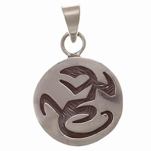 Anhänger Indianerschmuck, Eidechse (Hopi-Style), rund