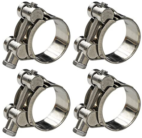 WYKA 4 Pack T-Bolt Hose Clamp 304 Stainless Steel Heavy Duty Tube Clamp (1.26-1.38(32-35mm))