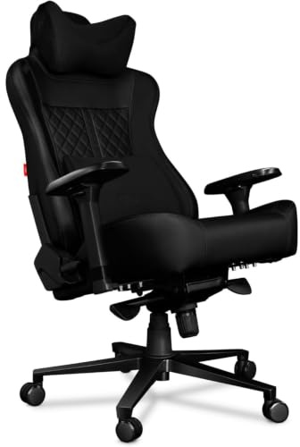 YUMISU 2052 Bürostuhl Gaming Stuhl Schwarz - Gamingstuhl mit Memory Foam Kissen in Velours - Gamer Stuhl PU-Leder mit 4D-Armlehnen - Gaming Sessel mit Leisen Gummiräder - Computerstuhl bis 180 kg