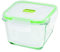GIO'STYLE Contenitore per Alimenti in Vetro - 0,8L Alto - Chiusura Ermetica - Quadrato - Made in Italy - Adatto a Frigorifero, Freezer, Microonde - Linea 2 in 1 Vetro