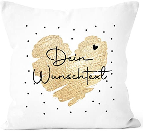 SpecialMe® Kissen-Bezug Kissen-Hülle mit Namen Baumwolle personalisierte Geschenke Dekokissen weiß 40cm x 40cm