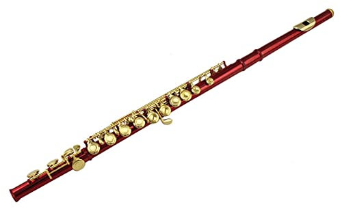 ZUZU Anfängerflöte Intermediate Grad 16 Geschlossene Loch Rot Farbkörper Vergoldet Key Flöte Querflöte