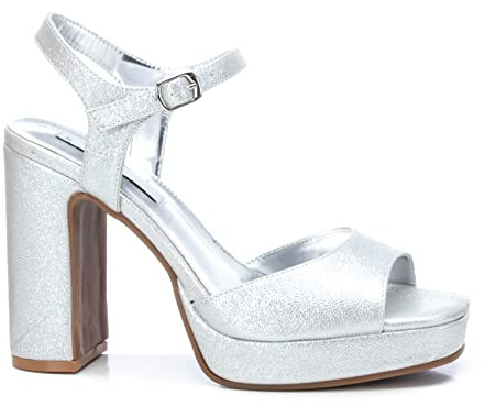 XTI 45296 Sandalia de Vestir de Mujer Plata (Silver), 40 EU (6 UK), talón