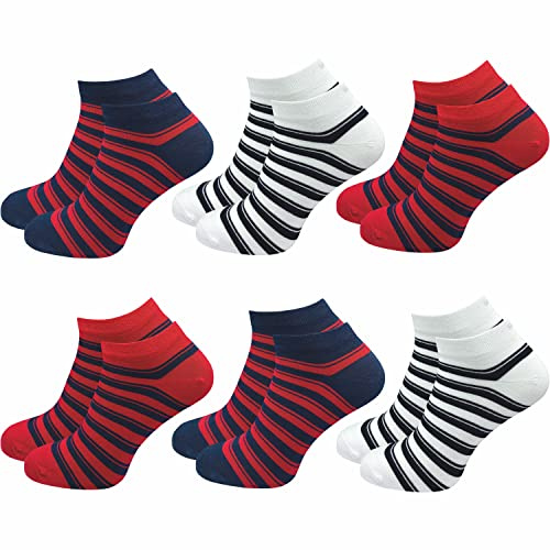 GAWILO Sneaker Socken (6 Paar) | Blickdichte, bunte Socken mit hohem Baumwollanteil sind atmungsaktiv | Ohne drückende Naht über den Zehen (35-38, farbig 2)