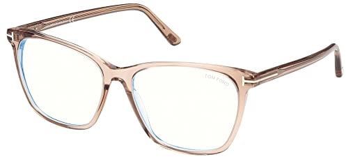Tom Ford Brillen FT 5762-B BLUE BLOCK SHINY LIGHT BEIGE/BLUE FILTER 55/15/140 Damenbrillen