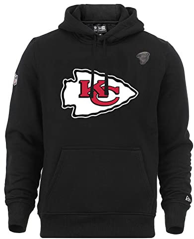 New Era Kansas City Chiefs NFL Bekleidung Kapuzenpullover Hoody Fanartikel schwarz mit CapSpin Pin - XXL